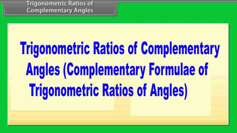 Ratios of Complementary Angles