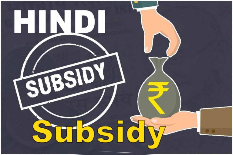 subsidy meaning in hindi